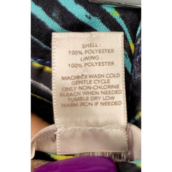 Ann Taylor Loft Abstract Print A-Line Skirt Zipper Blue Black Yellow Sz 8 - Picture 7 of 9